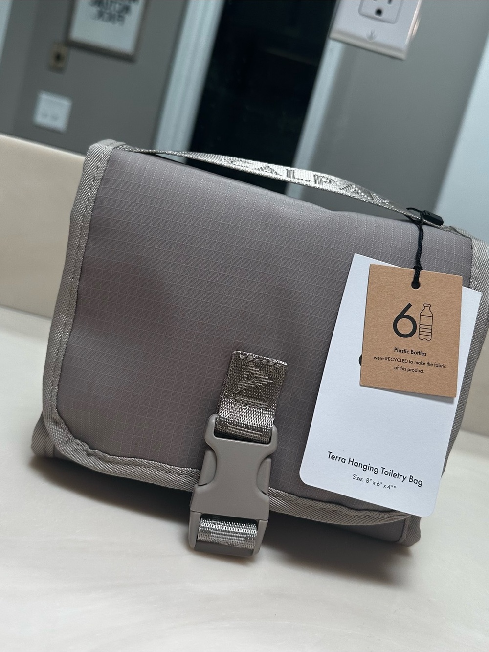 Terra Hanging Toiletry Bag in Stone